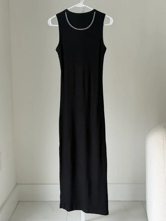 Loewe Black Sleeveless Ribbed Maxi Tank Dress - Picture 6 of 8